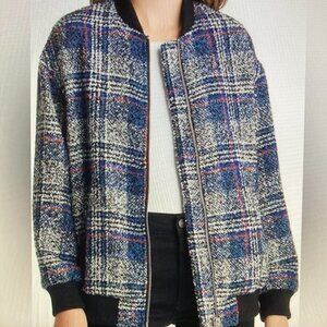 NWT Avec Les Filles Tweed Bomber Jacket Women Size XXL